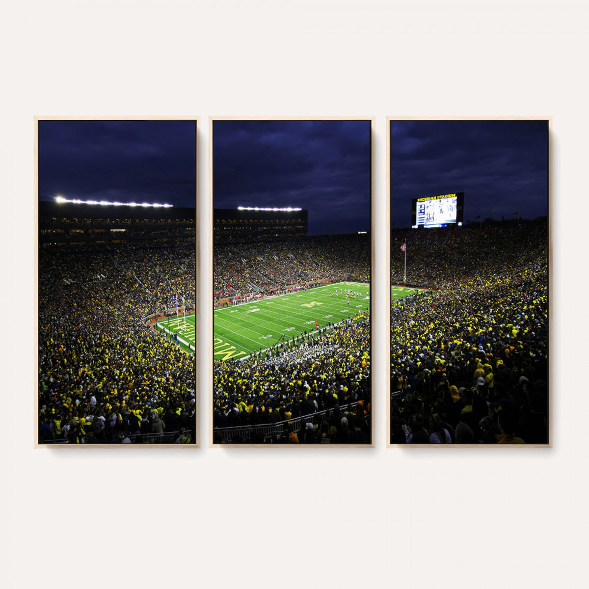 15448-MGV-CV-36X24 - Michigan Wolverines Football Canvas Wall Decor, Football Team Print, Ann Arbor Michigan Stadium