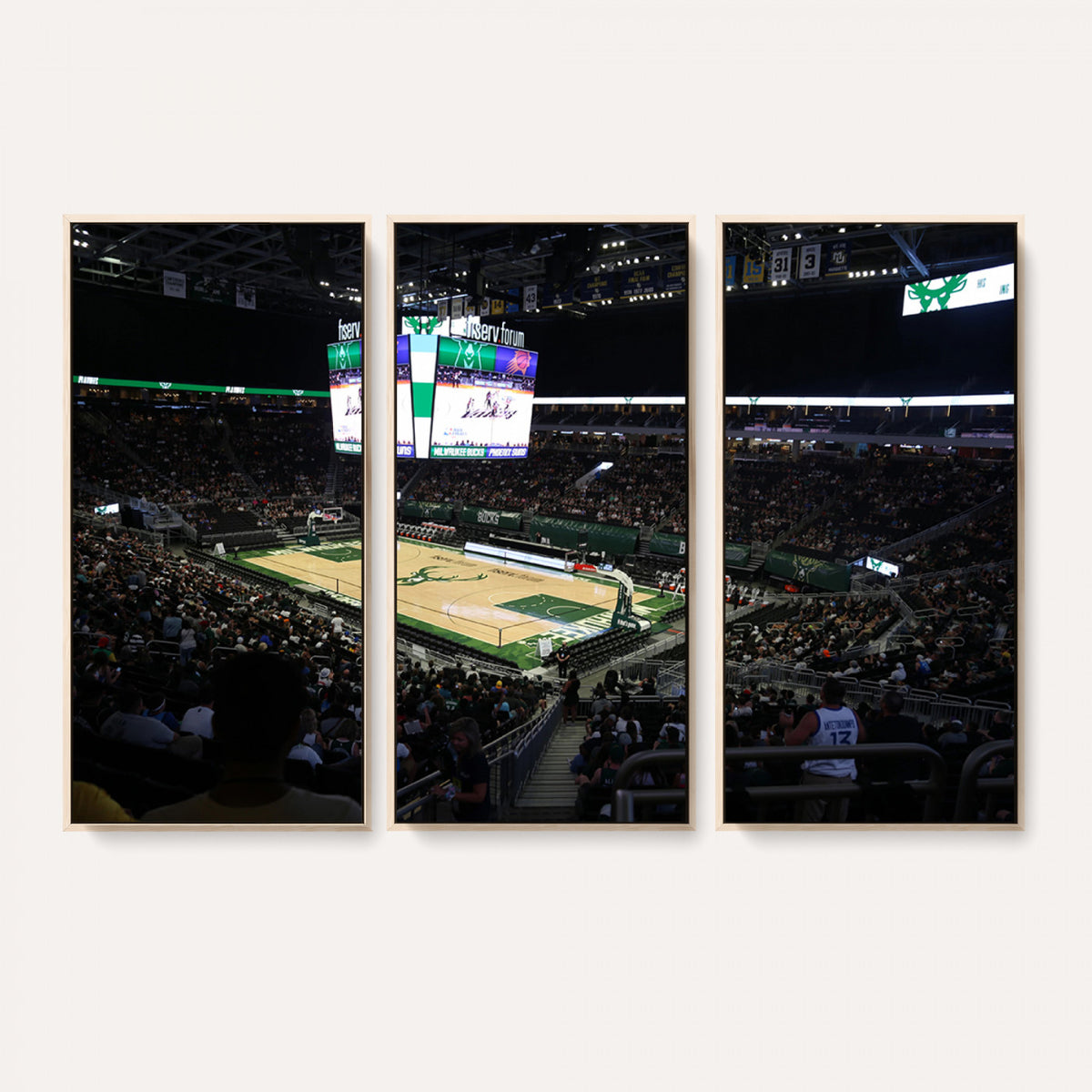 69882-MGV-CV-36X24 - Milwaukee Bucks Basketball Print, Fiserv Forum Stadium Wall Art