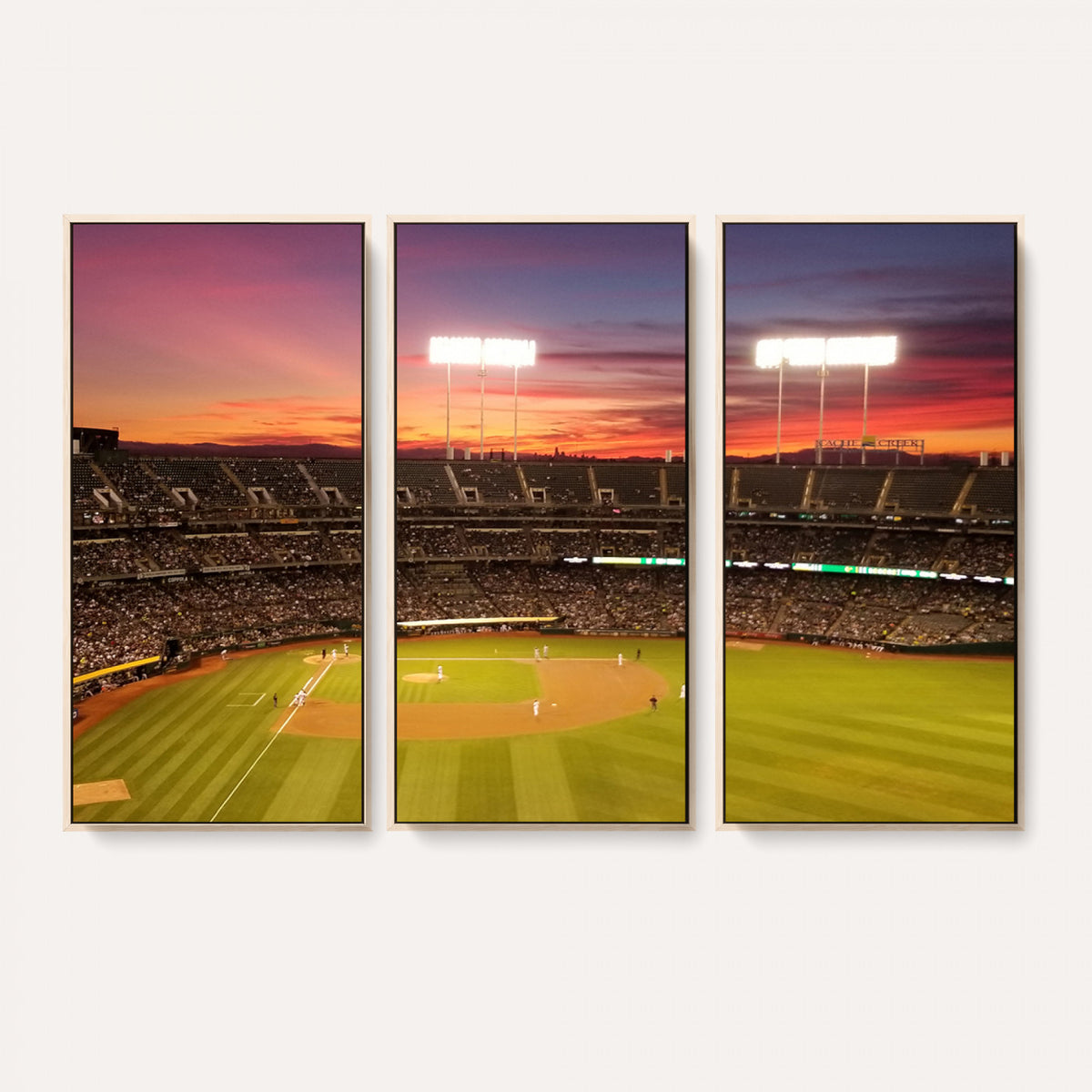 73718-MGV-CV-36X24 - Oakland Athletics Baseball Team Print, Oakland Coliseum