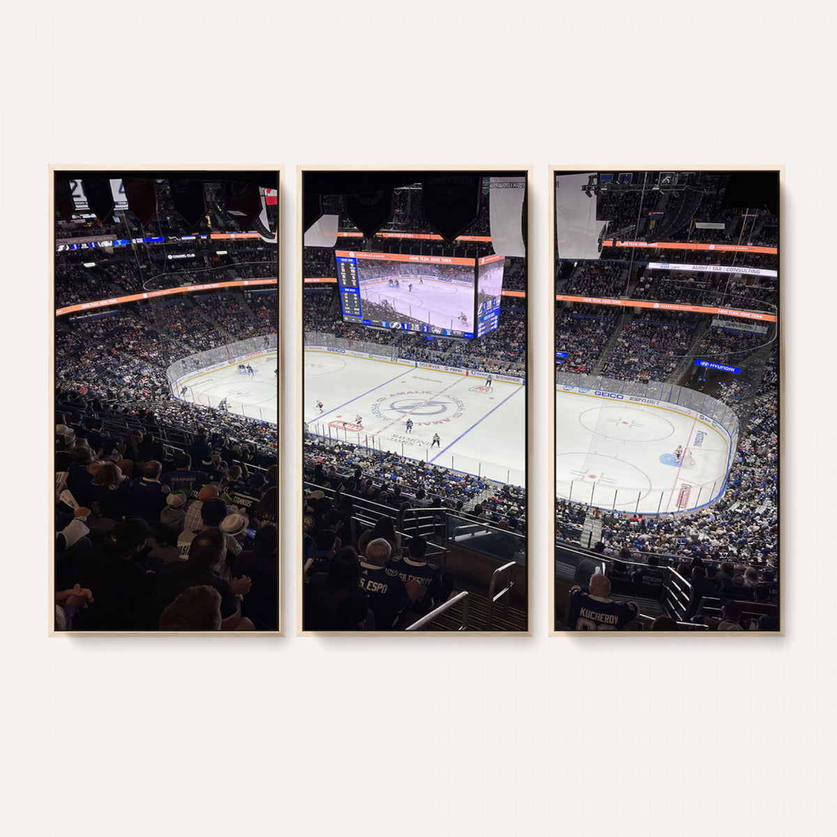 51641-MGV-CV-36X24 - Amalie Arena Florida Wall Art Canvas Print, NHL Hockey, Framed and Ready to Hang
