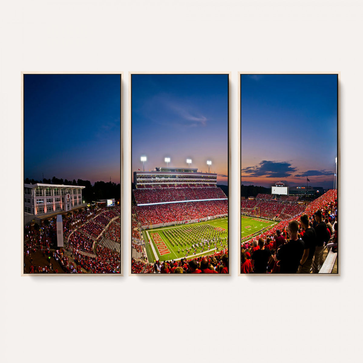 33313-MGV-CV-36X24 - NC State Wolfpack Football Team Print - Raleigh Carter-Finley Stadium Wall Art Canvas Print