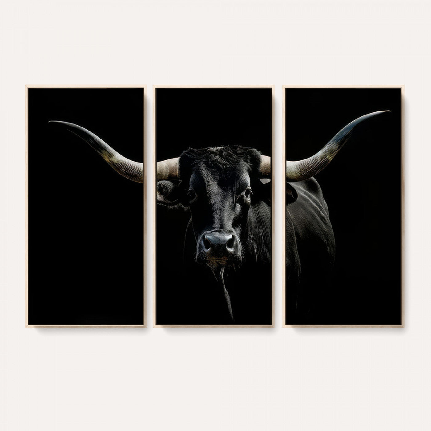 37889-MGV-CV-36X24 - Texas Longhorn Canvas Wall Art - Rustic Western Longhorn Bull Print in Brown & Black - Farmhouse Decor for Living Room, Office, or Ranch