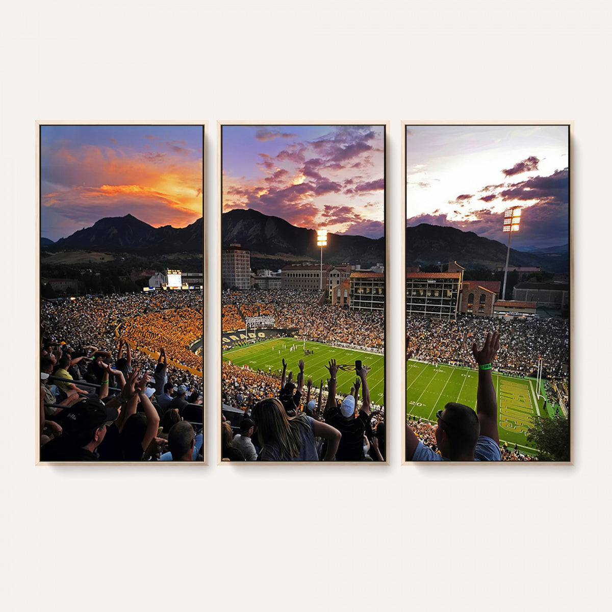 80381-MGV-CV-36X24 - Framed Colorado Buffaloes Football Team Print - Boulder Folsom Field Stadium Wall Art Canvas Print
