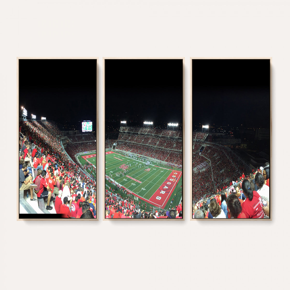 67036-MGV-CV-36X24 - Houston Cougars Football Team Print - Houston TDECU Stadium Wall Art Canvas Print