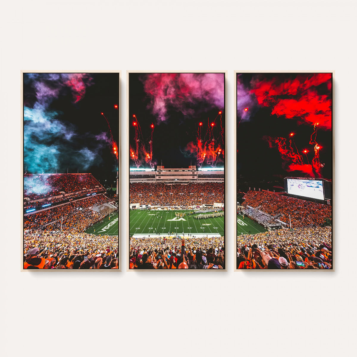 65761-MGV-CV-36X24 - Virginia Tech Hokies Football Team Print - Blacksburg Lane Stadium Wall Art Canvas Print