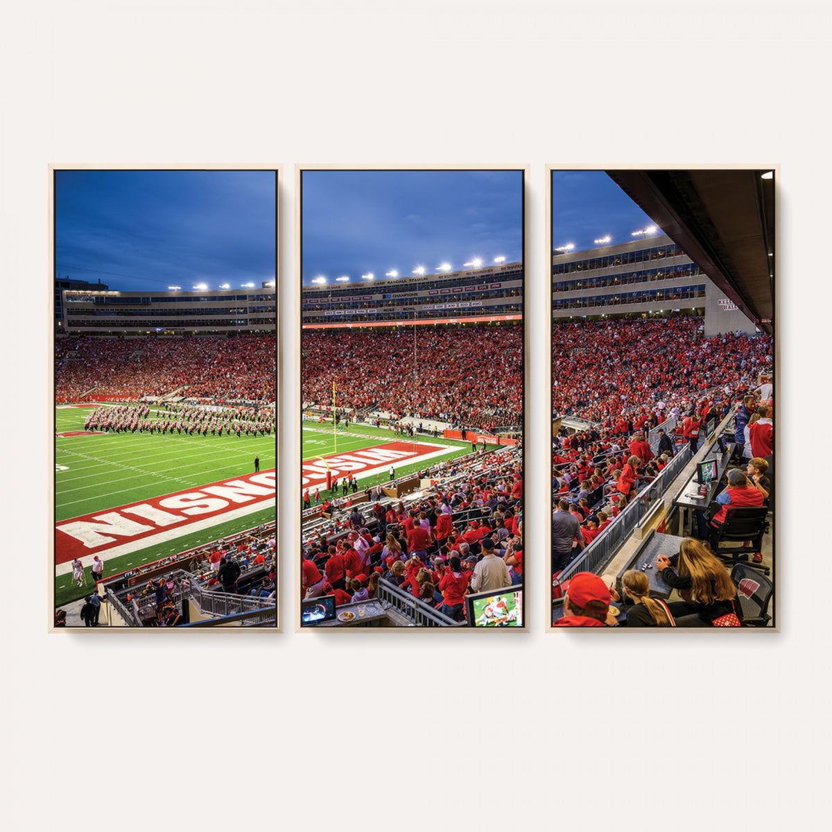 57601-MGV-CV-36X24 - Wisconsin Badgers Football Team Print - Madison Camp Randall Stadium Wall Art, Wisconsin Badgers