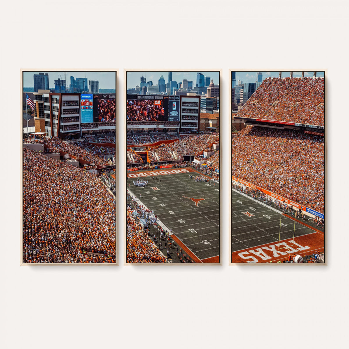92103-MGV-CV-36X24 - University of Texas Longhorns Football Team Print - Austin Darrell K Royal-Texas Memorial Stadium