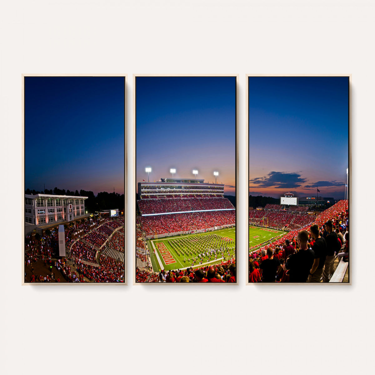 76202-MGV-CV-36X24 - Wolfpack Football Team Wall Art Print - Raleigh Carter-Finley Stadium Wall Art Canvas Print