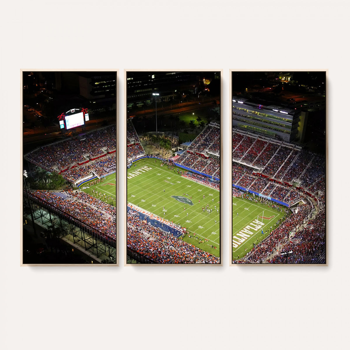 12682-MGV-CV-36X24 - Florida Atlantic University Owls Canvas Print, Football Team Print - Boca Raton FAU Stadium Wall Art