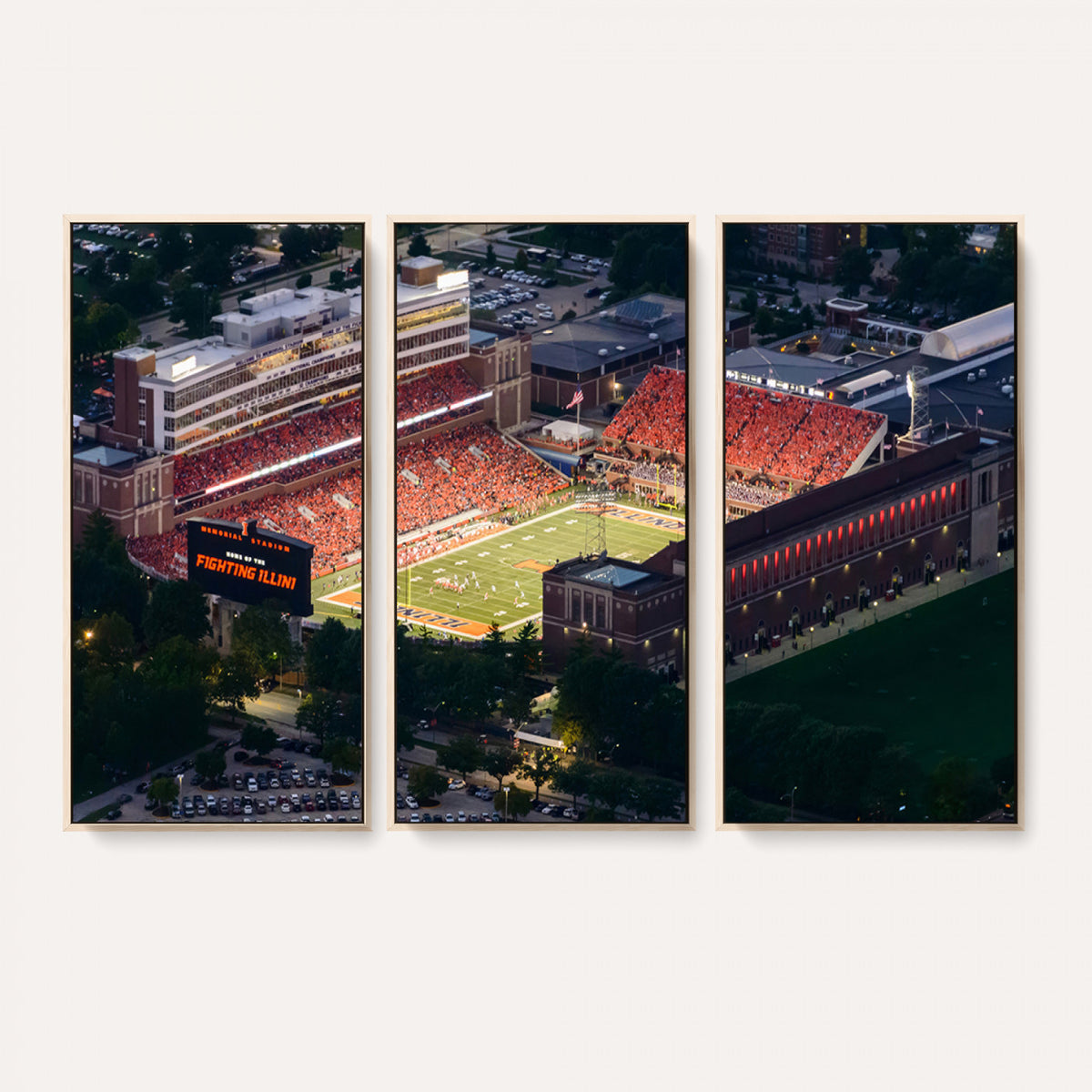 78052-MGV-CV-36X24 - University of Illinois Fighting Illini Football Team Print - Champaign Illinois Memorial Stadium