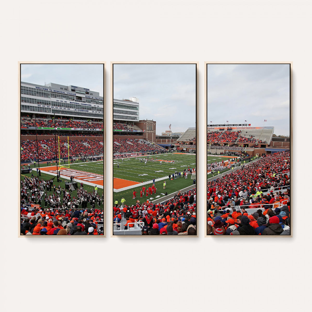 86851-MGV-CV-36X24 - University of Illinois Fighting Illini Football Team Print - Champaign Illinois Memorial Stadium