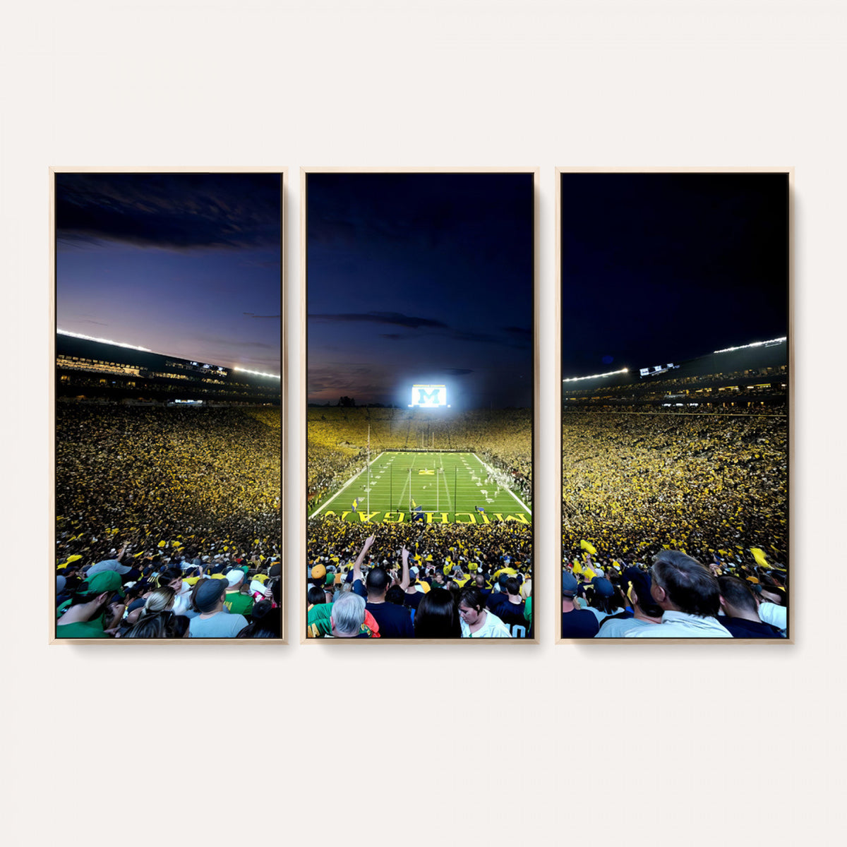 22115-MGV-CV-36X24 - University of Michigan Wolverines Football Team Print - Ann Arbor Michigan Stadium Canvas Print