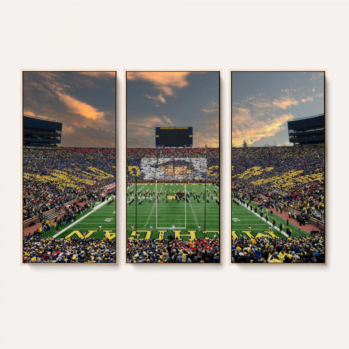 81843-MGV-CV-36X24 - University of Michigan Wolverines Print Canvas, Football Team Print - Ann Arbor Michigan Stadium