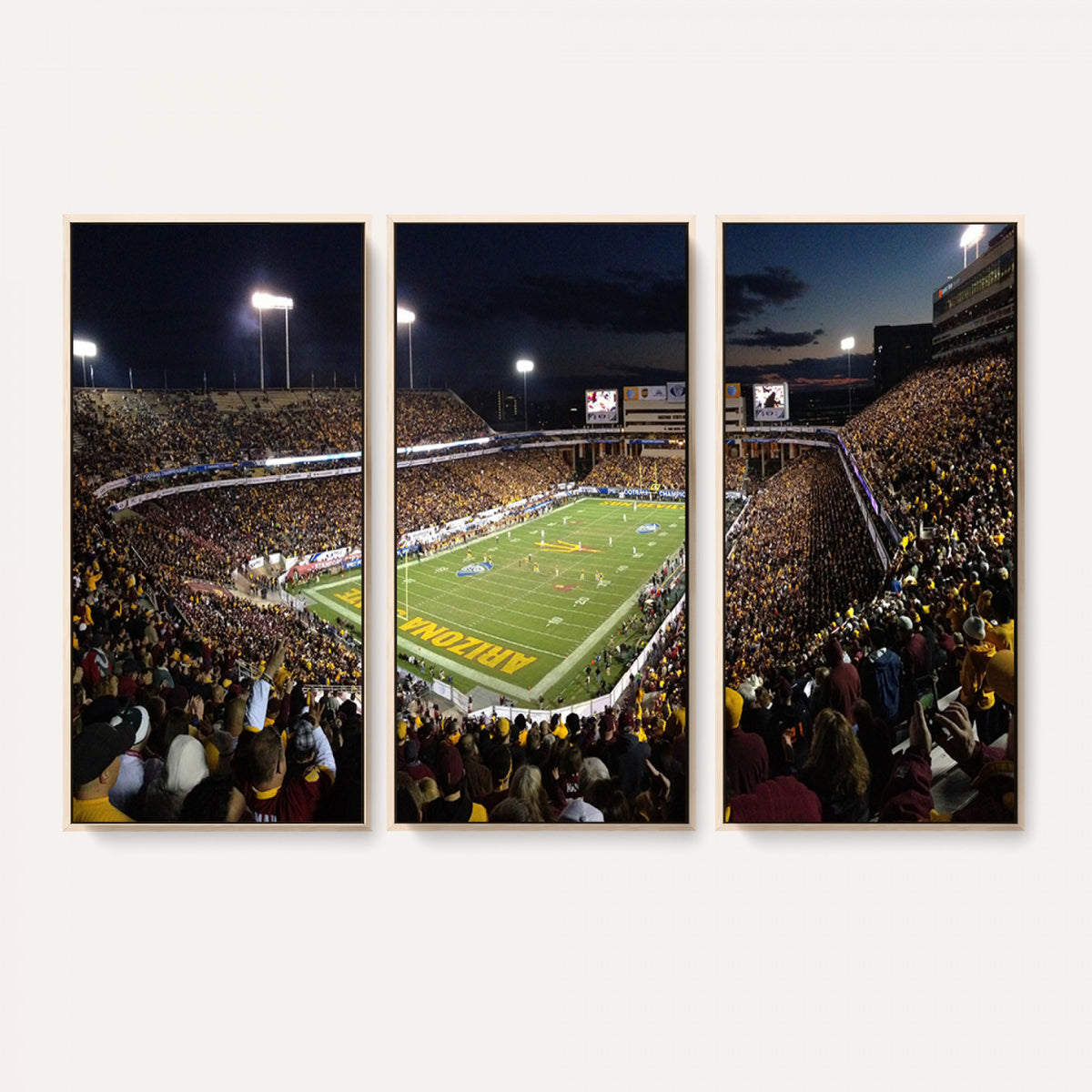 75716-MGV-CV-36X24 - ASU Sun Devils Football Team Print Canvas - Phoenix Mountain America Stadium Wall Art Canvas Print