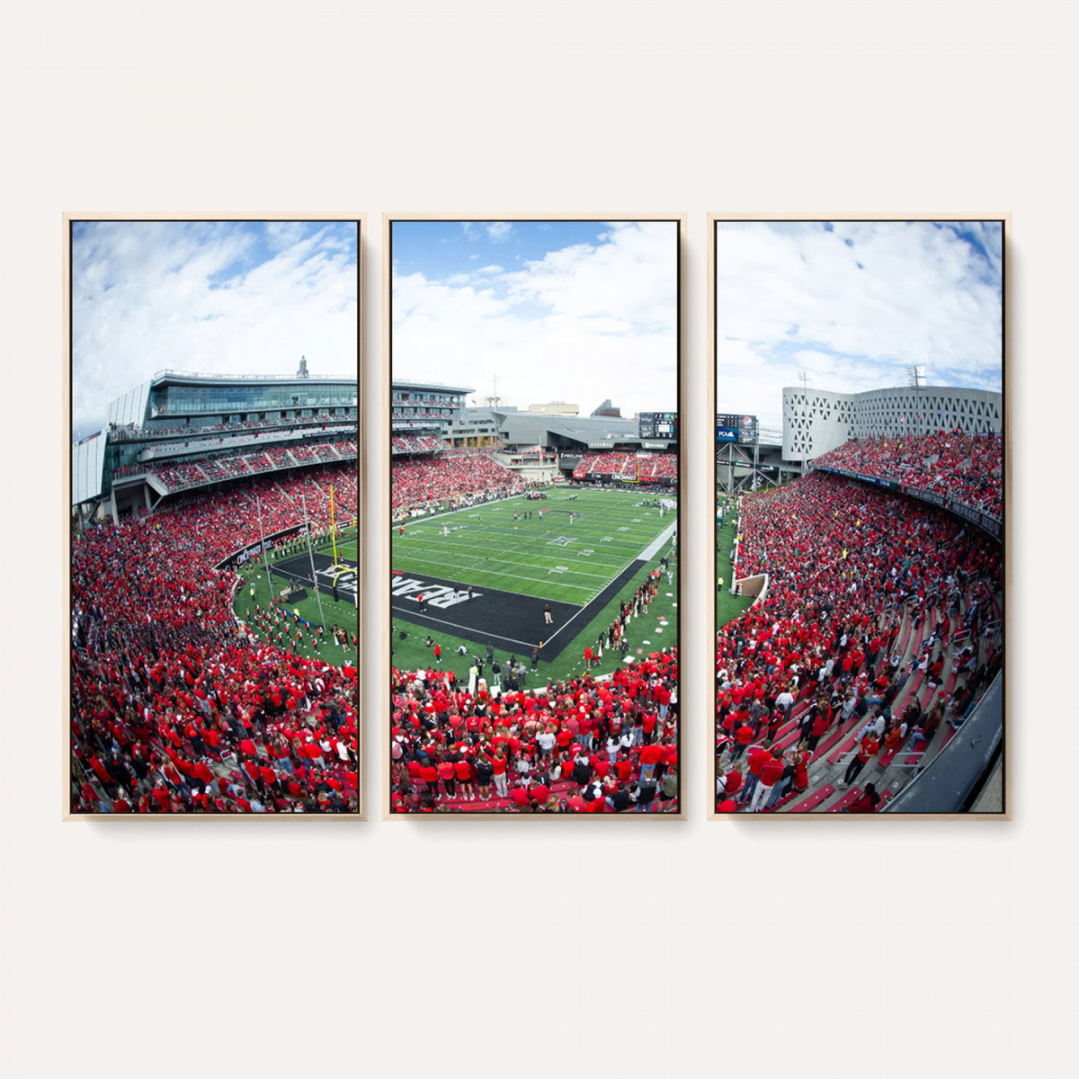 54070-MGV-CV-36X24 - Cincinnati Bearcats Football Team Print - Nippert Stadium Wall Art Canvas Print