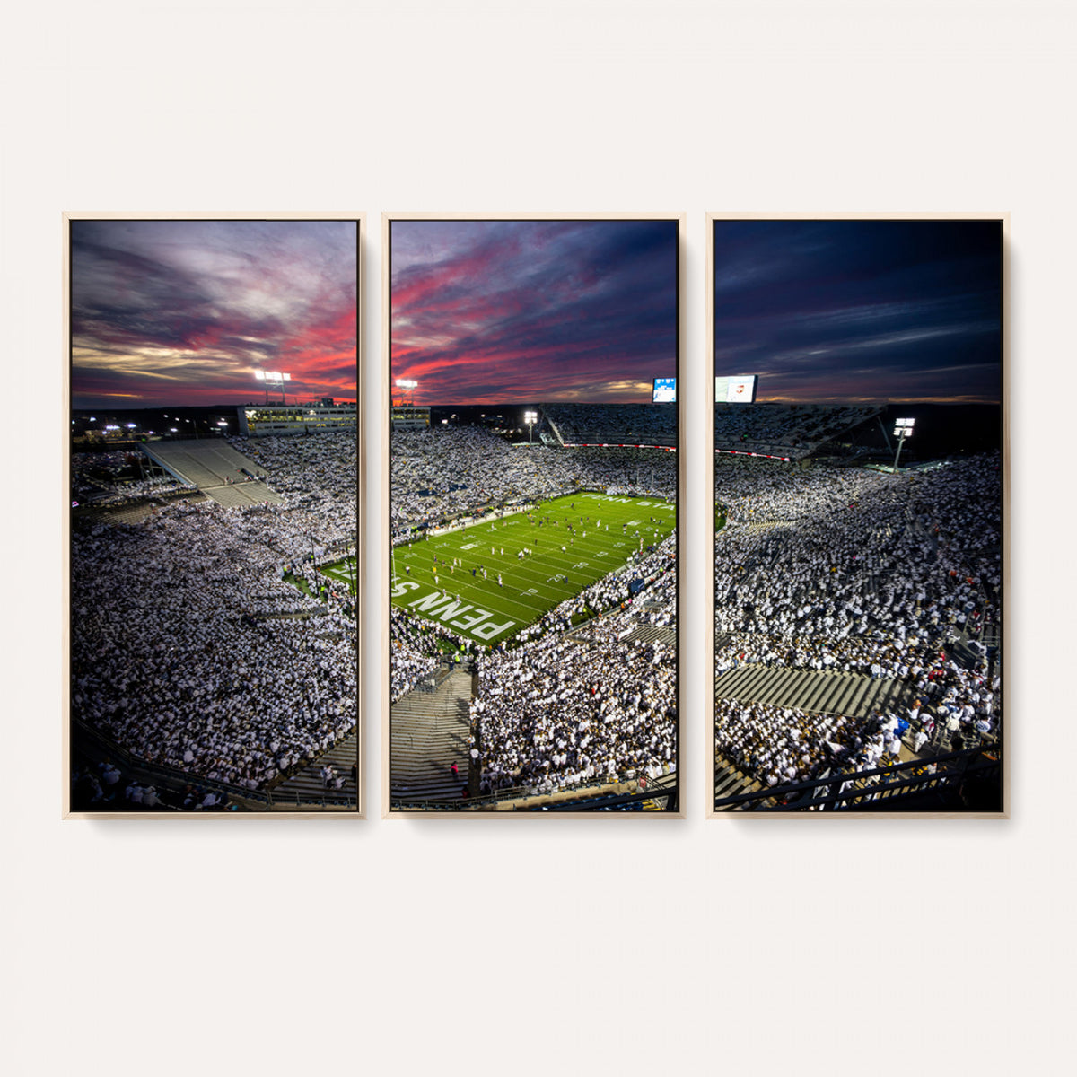 37304-MGV-CV-36X24 - Penn State Nittany Lions Football Team Print - University Park Beaver Stadium Art Canvas Print