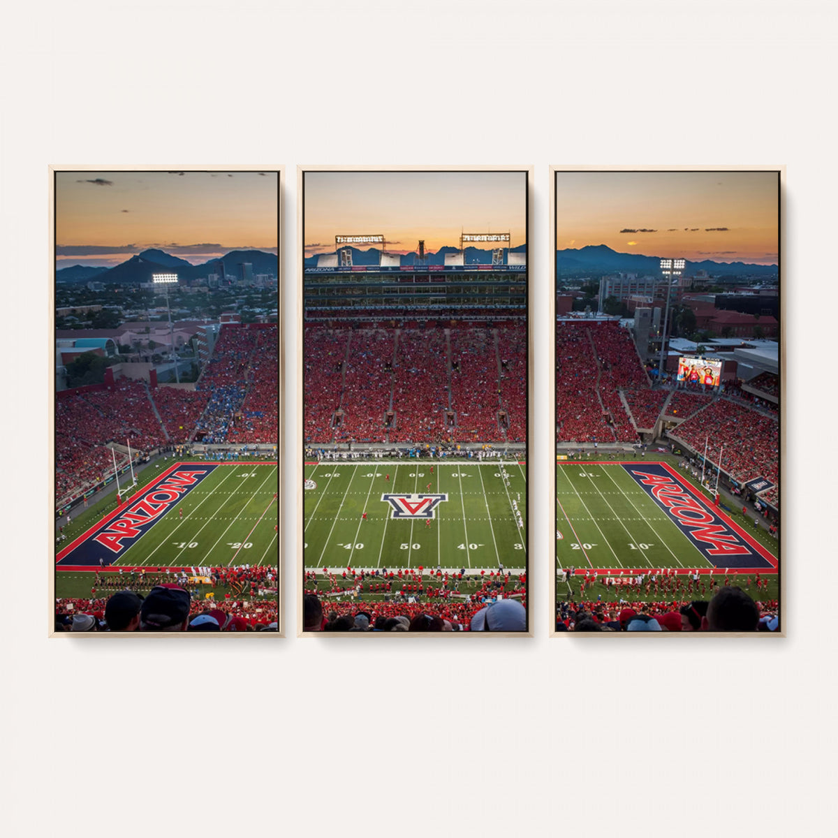 45563-MGV-CV-36X24 - Arizona Wildcats Football Team Print - Tucson Arizona Stadium Wall Art Canvas Print