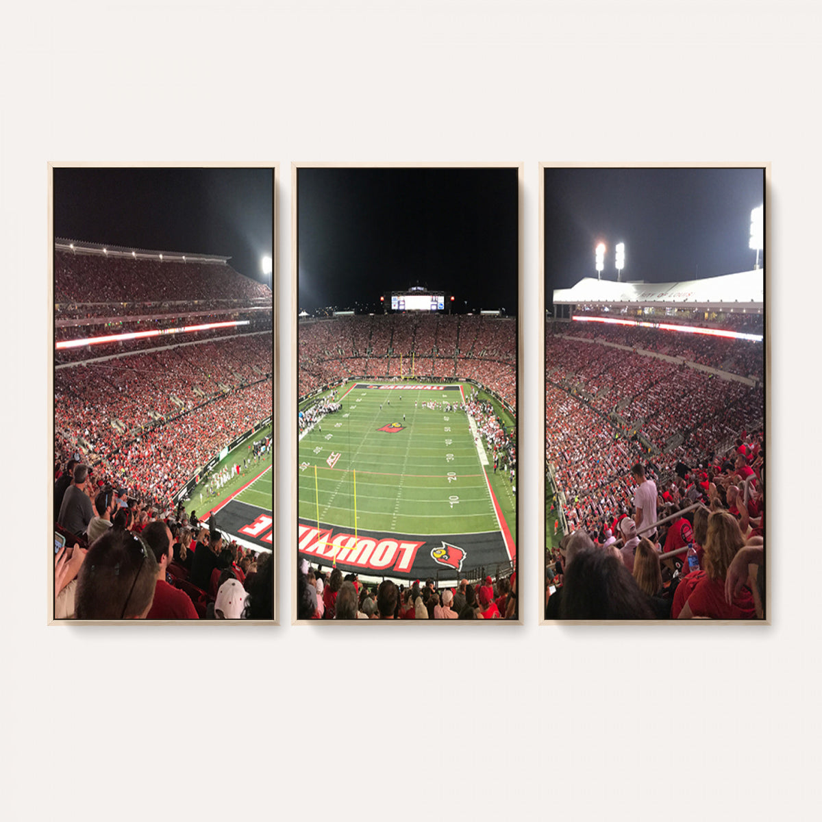 51251-PAN-FL-20X10 - University of Louisville Cardinals Football Team Print - Louisville Cardinal Stadium Wall Art Canvas