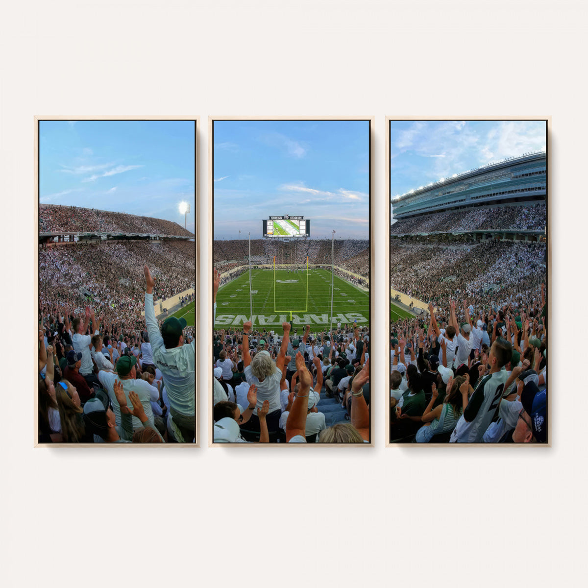 73105-PAN-FL-20X10 - Michigan State Spartans Football Team Art Print - East Lansing Spartan Stadium Wall Art Canvas Print