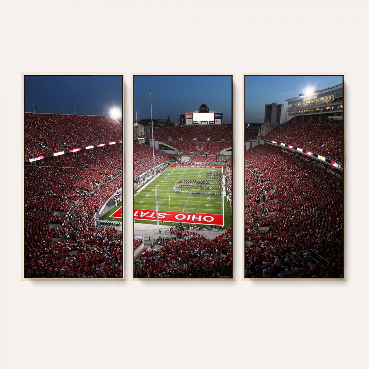 98743-PAN-FL-20X10 - Ohio State University Buckeyes Football Team Print - Columbus Ohio Stadium Wall Art Canvas Print