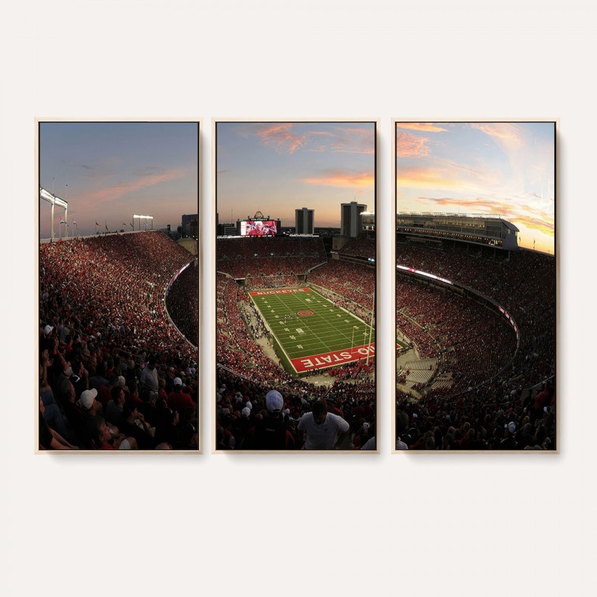 28825-PAN-FL-20X10 - Ohio State University Buckeyes Football Team Print - Columbus Ohio Stadium Wall Art Canvas Print
