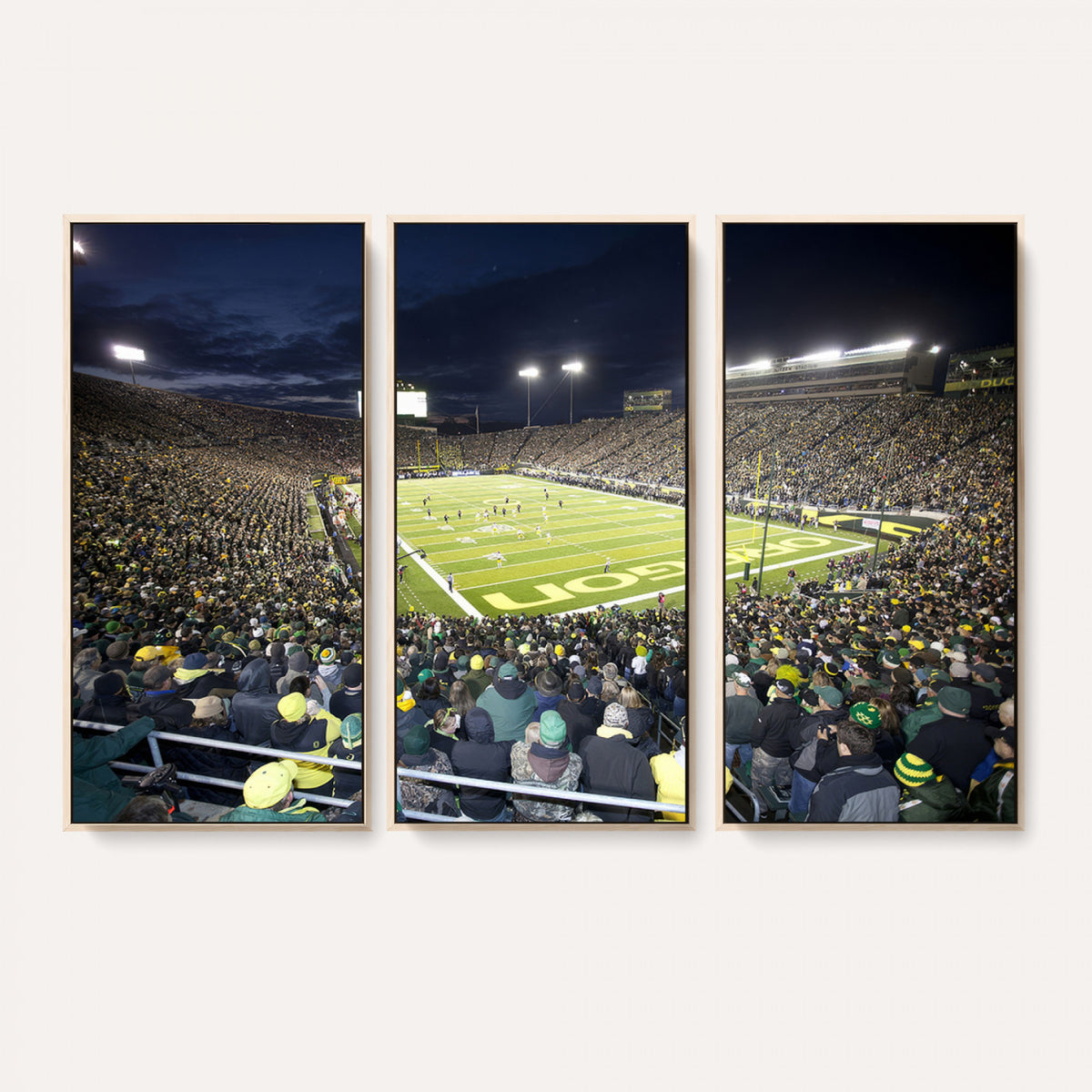 48756-PAN-FL-20X10 - University of Oregon Ducks Football Team Print - Eugene Autzen Stadium Wall Art Canvas Print