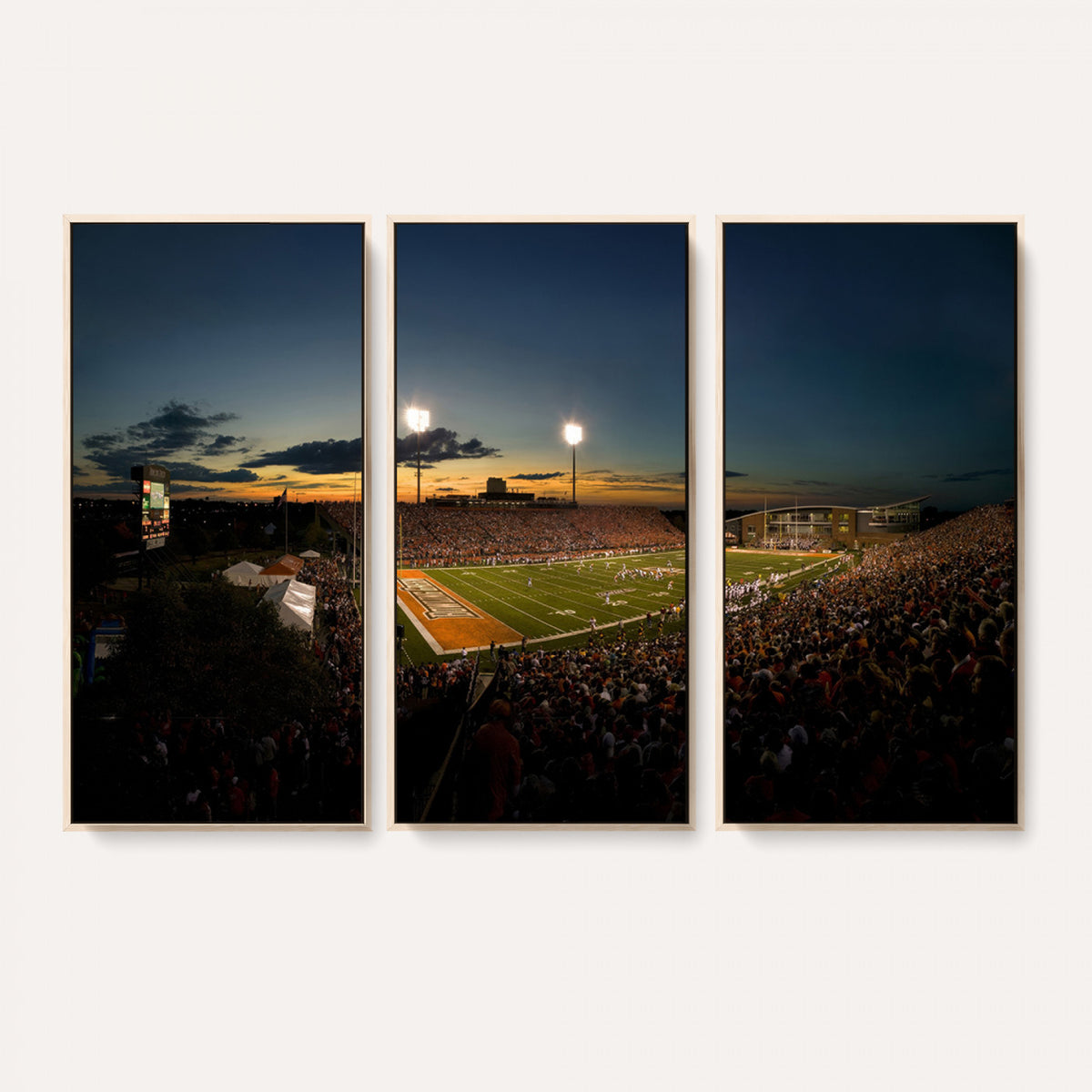 15980-PAN-FL-20X10 - Ball State Cardinals Football Team Print - Muncie Scheumann Stadium Wall Art Canvas Print