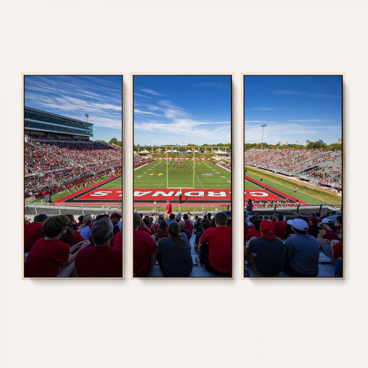 71475-PAN-FL-20X10 - Ball State Cardinals Football Team Print - Muncie Scheumann Stadium Wall Art Canvas Print