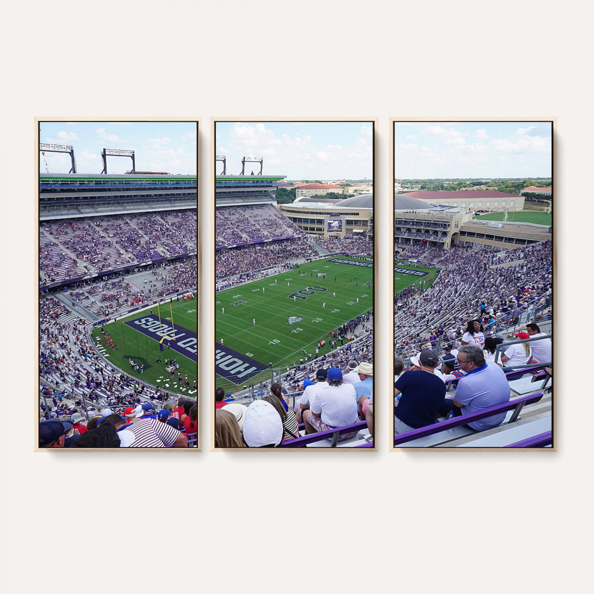 95139-MGV-CV-36X24 - The Texas Christian University TCU Horned Frogs Football Team Print, Fort Worth