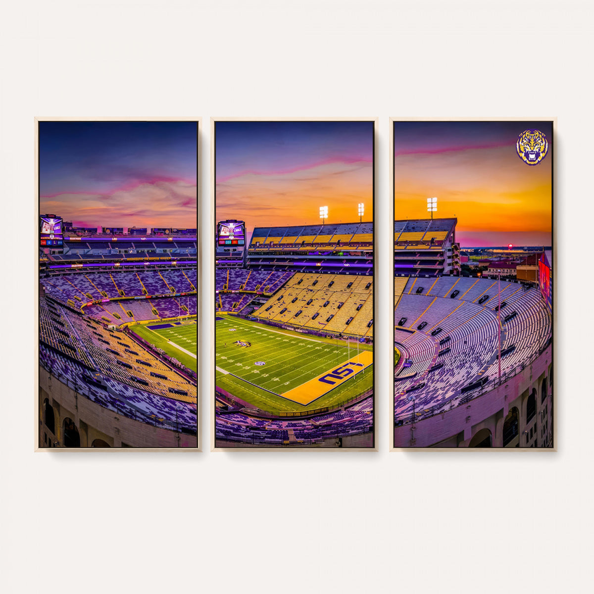 93538-MGV-CV-36X24 - The Louisiana State University Tigers Football Team Print, Framed and Ready to Hang Stadium Print