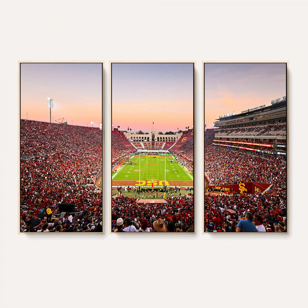 39904-MGV-CV-36X24 - The University of Southern California USC Trojans Football Team Print, Home Bar Wall Decor