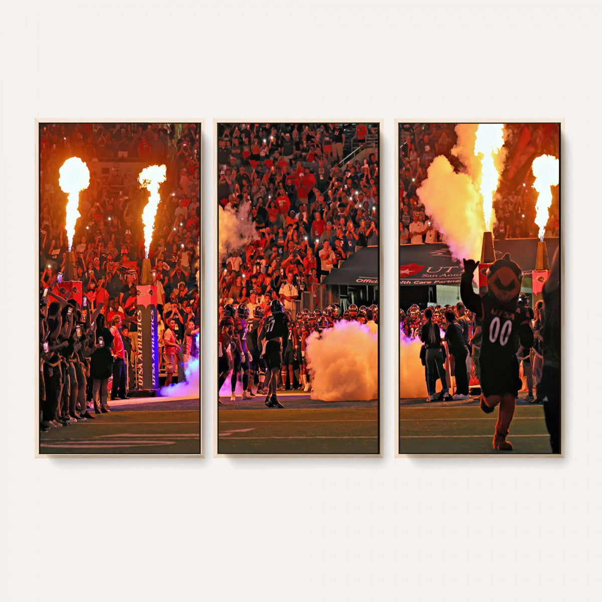 98664-MGV-CV-36X24 - The University of Texas at San Antonio Roadrunners Football Team Print, Extra Large Game Room Wall Decor