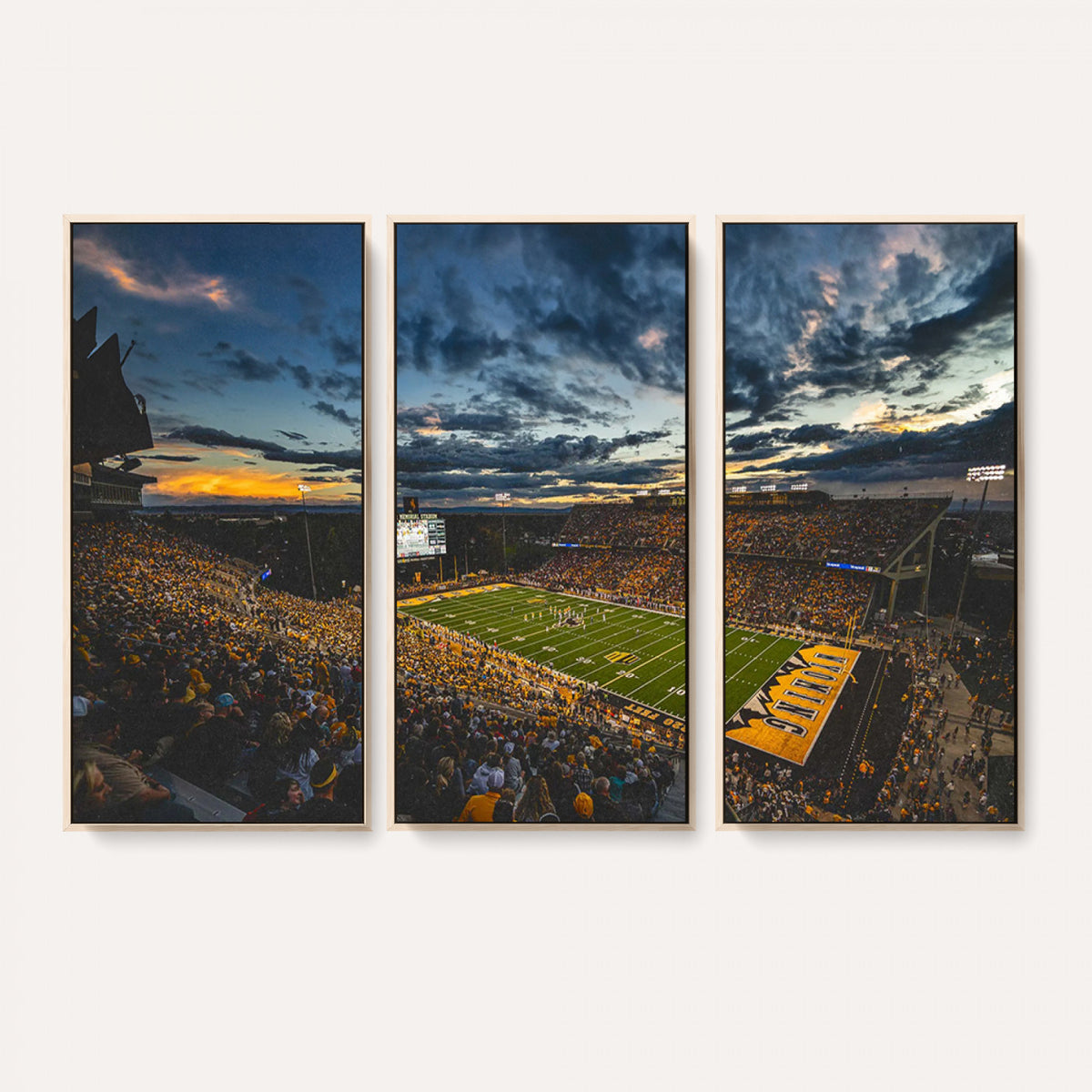 61020-MGV-CV-36X24 - University of Wyoming Cowboys Football Team Print, Laramie, Framed and Ready to Hang