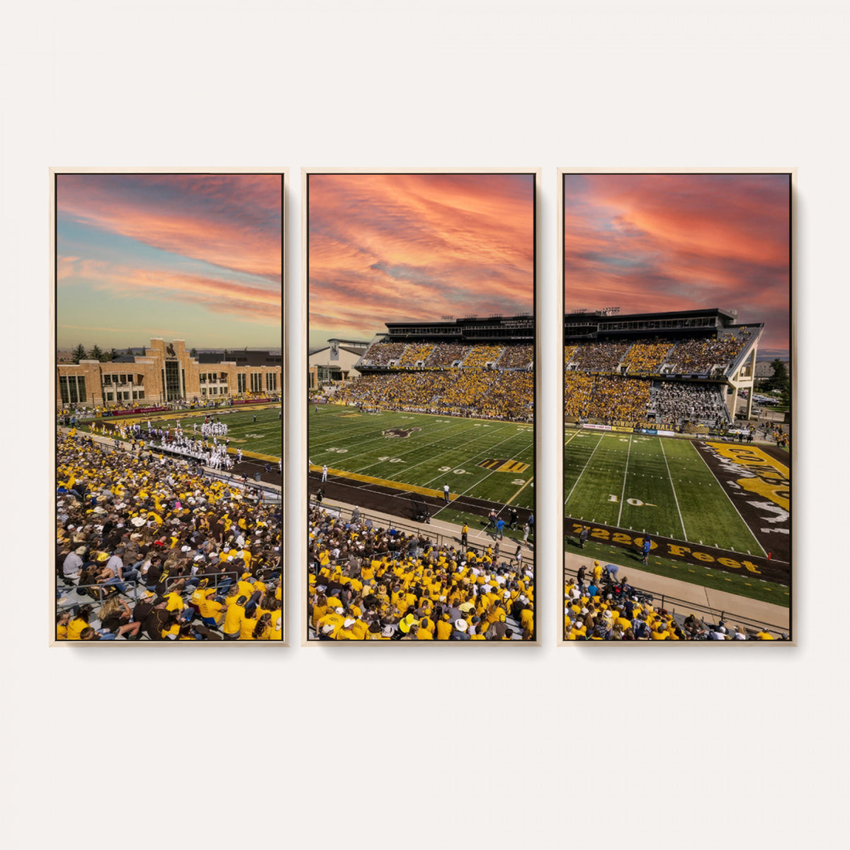 90508-MGV-CV-36X24 - University of Wyoming Cowboys Football Team Print, Laramie, Extra Large Game Room Wall Decor