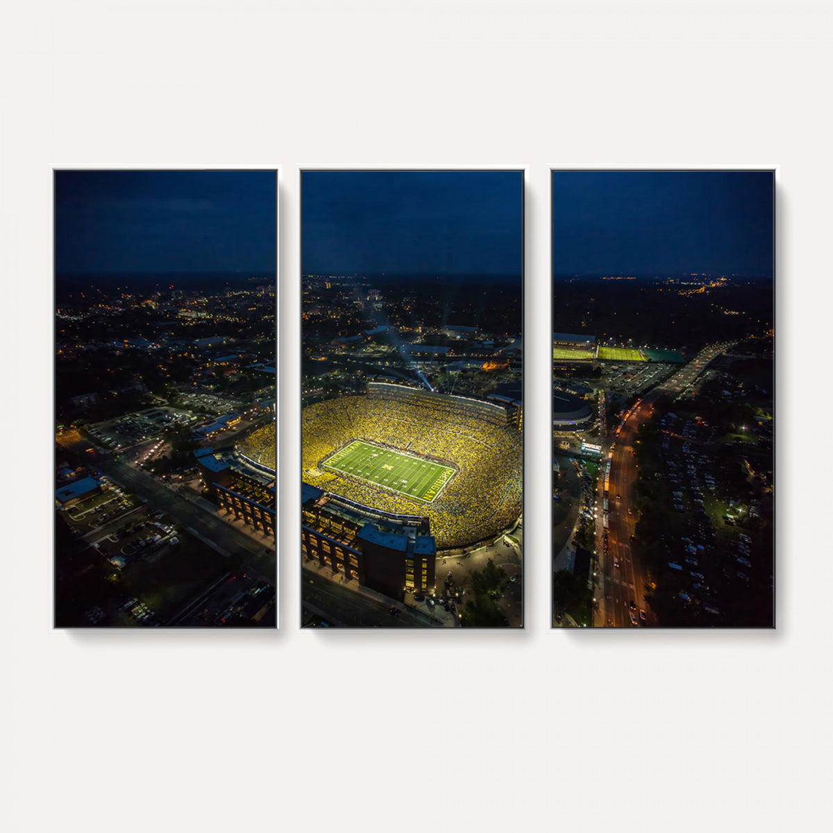 52519-MGV-CV-36X24 - Michigan Wolverines Football Team Print, Michigan Stadium Wall Art Canvas Print