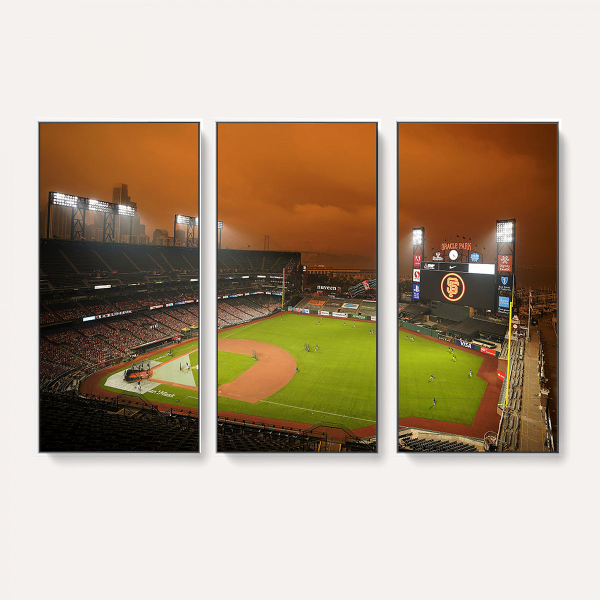 31315-MGV-CV-36X24 - San Francisco Giants Baseball Team Print, Oracle Park Stadium Wall Art Canvas Print