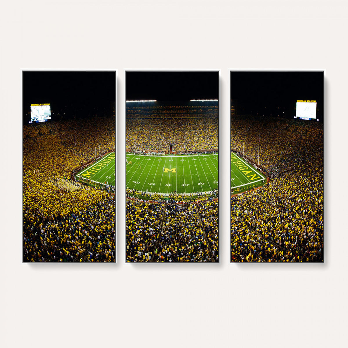 26166-MGV-CV-36X24 - Stadium in Michigan Wall Art Canvas Print, Framed American Football Stadium Art