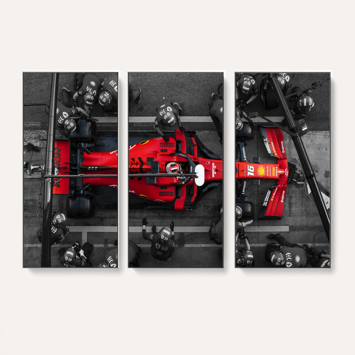 99356-MGV-CV-36X24 - Ferrari Pit Stop Canvas Wall Art | Precision and Speed
