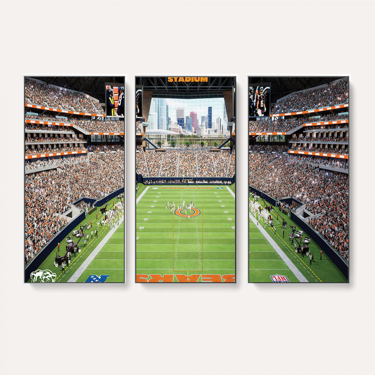 76935553-PAN-FL-20X10 - Chicago Bears Soldiers Field Wall Art Canvas Print, Home Office Wall Decor
