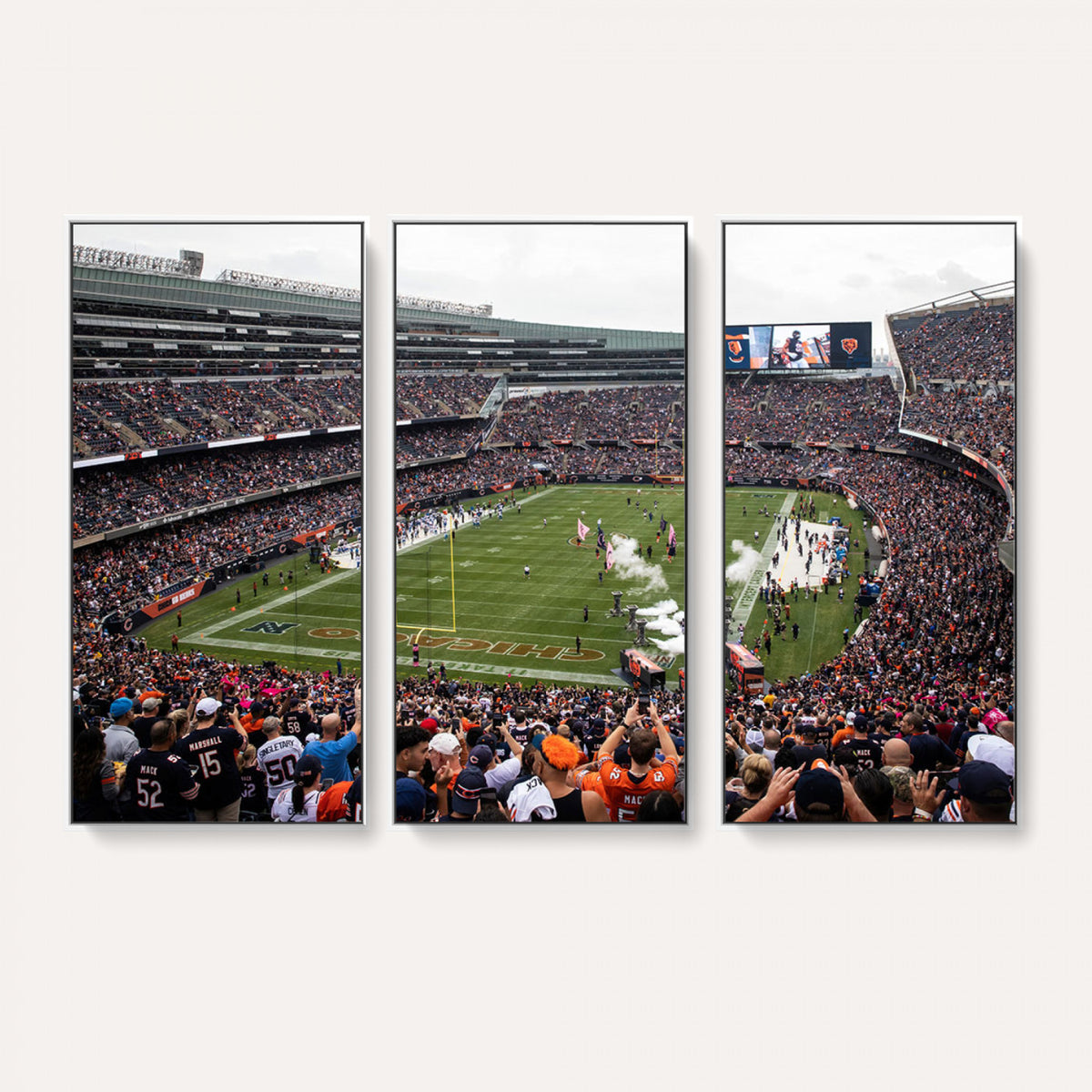 18347149-MGV-CV-36X24 - Chicago Bears Soldier Field Wall Art Canvas Print – Framed Football Stadium Artwork Team Spirit for home, office
