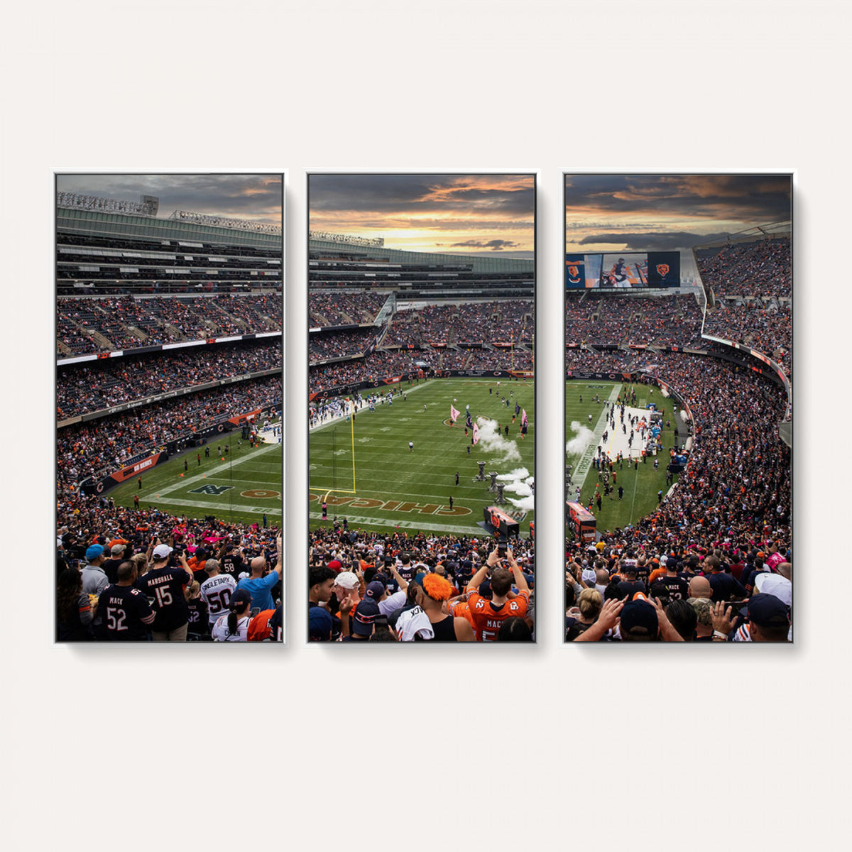 87578930-PAN-FL-20X10 - Chicago Bears Soldiers Field Wall Art Canvas Print, Home Bar Wall Decor