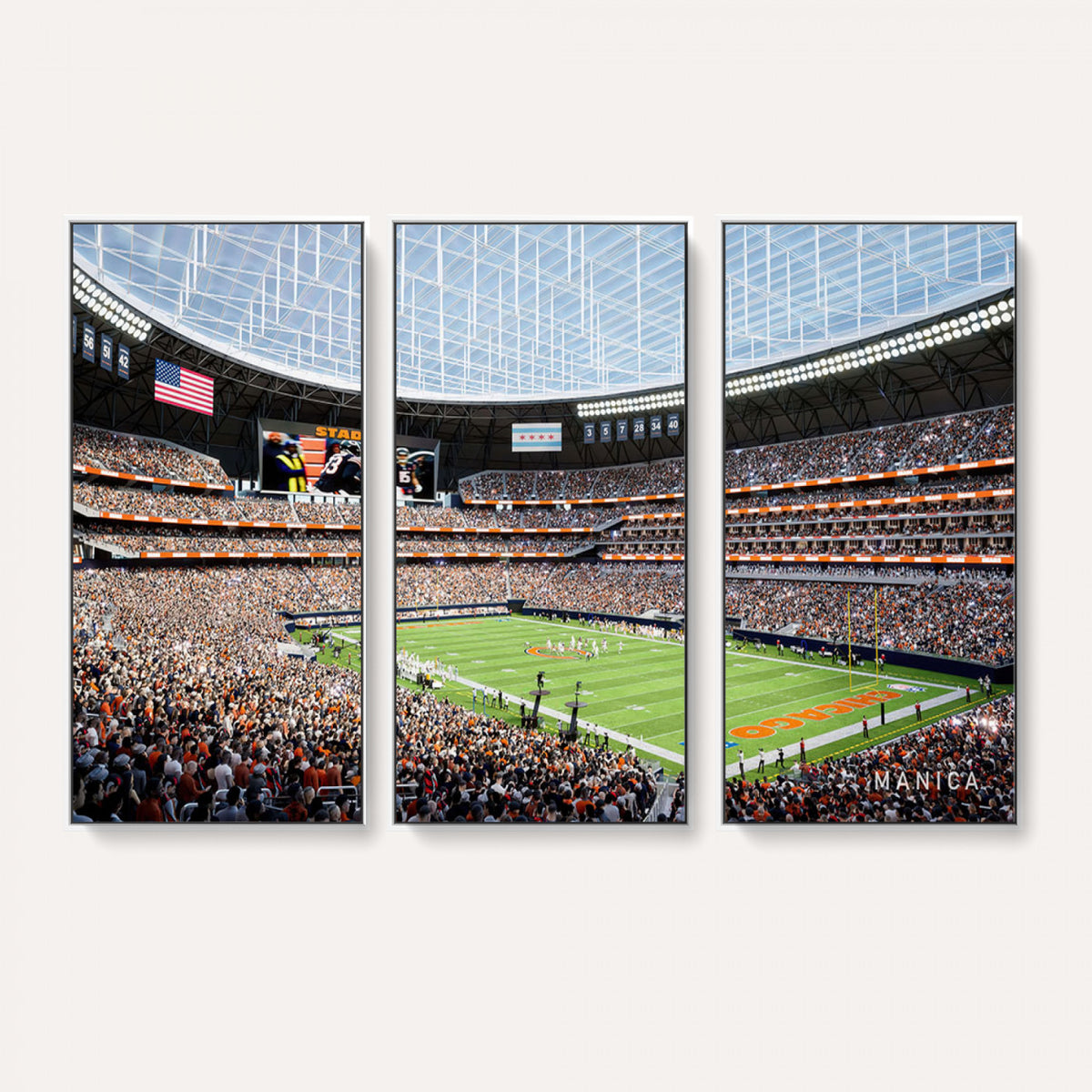32530647-PAN-FL-20X10 - Chicago Bears Soldiers Field Wall Art Canvas Print, Framed and Ready to Hang