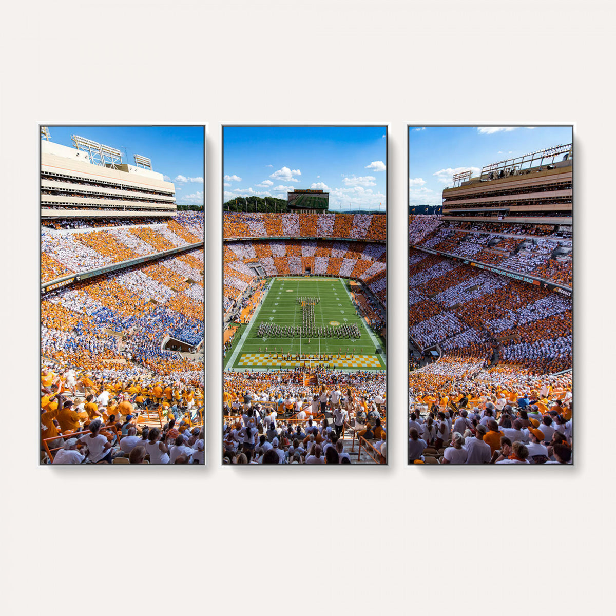 77097951-MGV-CV-36X24 - Tennessee Neyland Stadium Wall Art – Checkerboard Game Day Panoramic Canvas Print, College Football Decor for Home, Office, or Man Cave