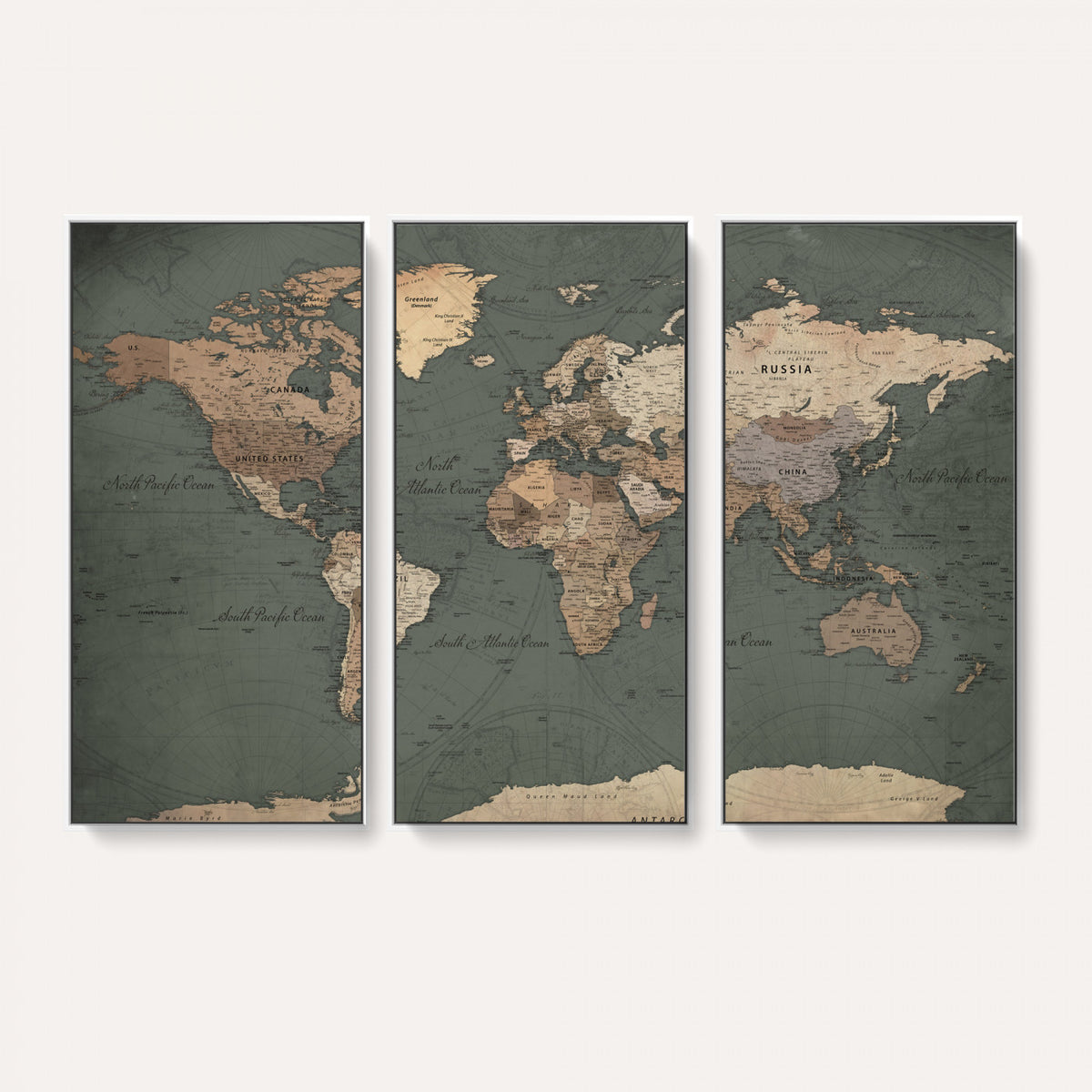 84619399-MGV-CV-36X24 - World Map Wall Art Canvas Print, Modern Decorative Framed Map Artwork Prints for Living Room, Office, Bedroom Wall Decor