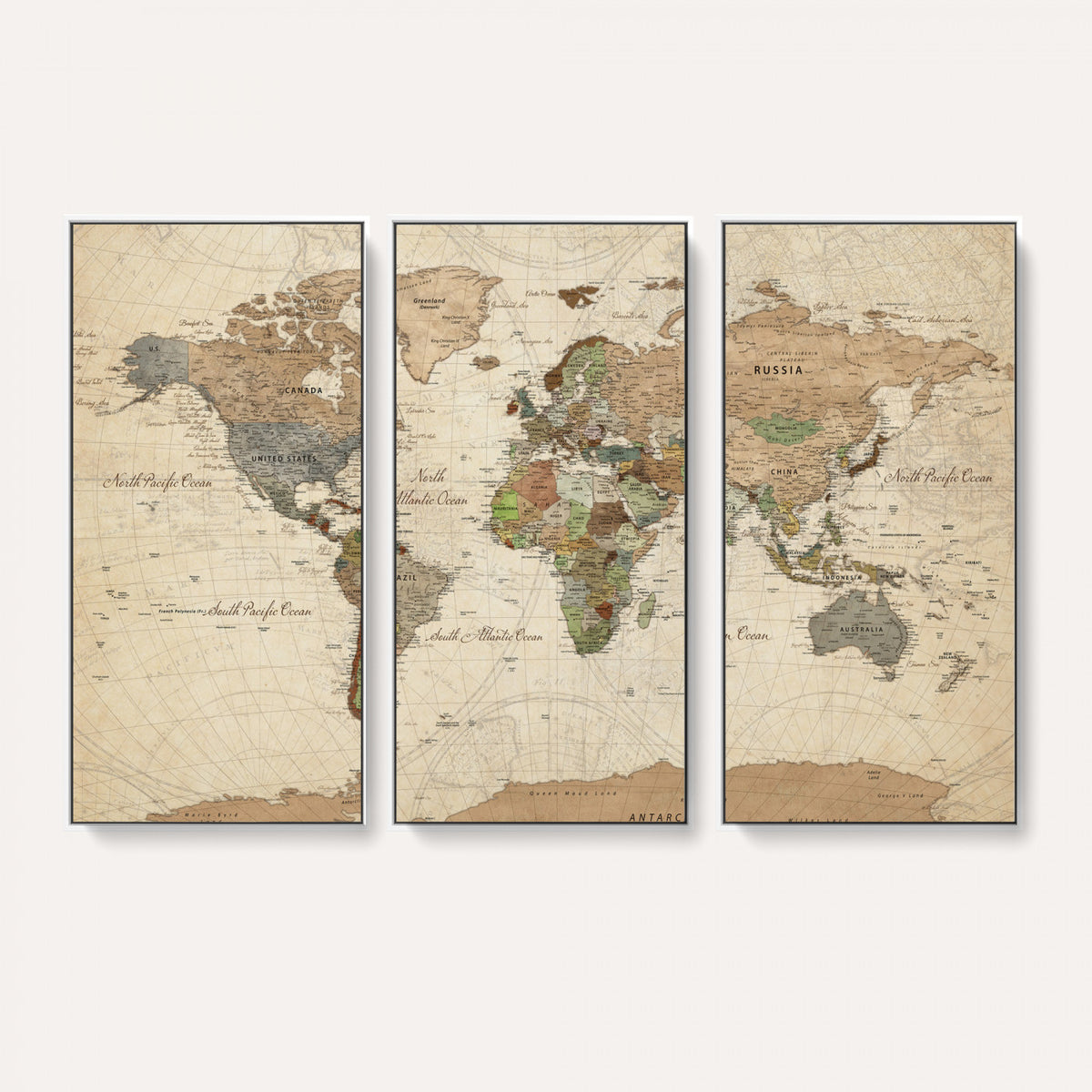 36735609-MGV-CV-36X24 - Framed World Map Wall Art for Home and Office Decor