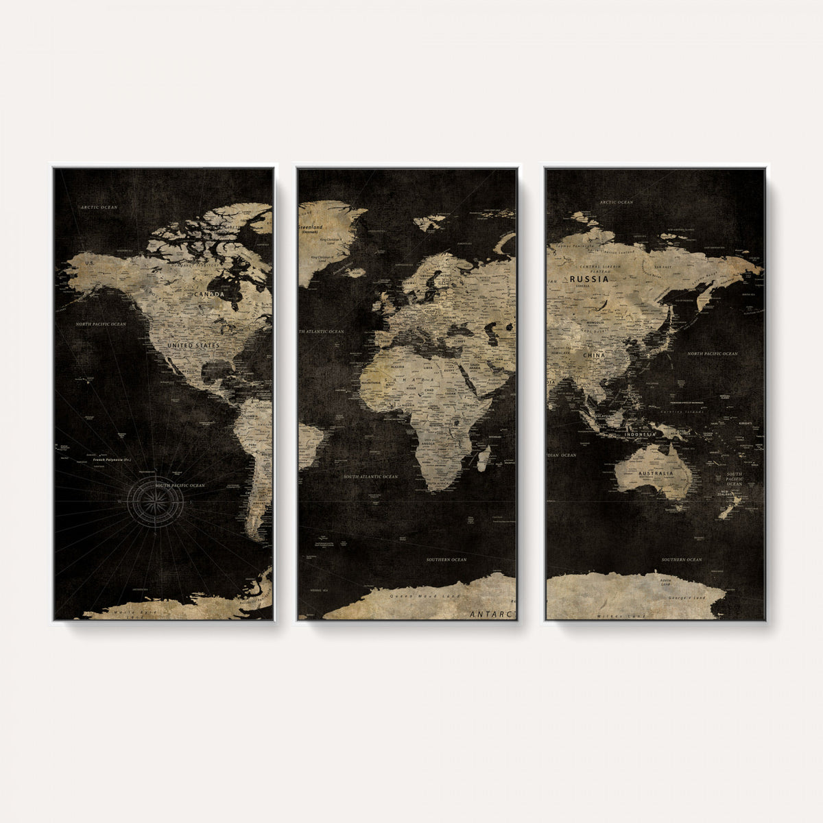 60653880-MGV-CV-36X24 - Push Pin World Map Canvas Wall Art Print, Interactive Travel