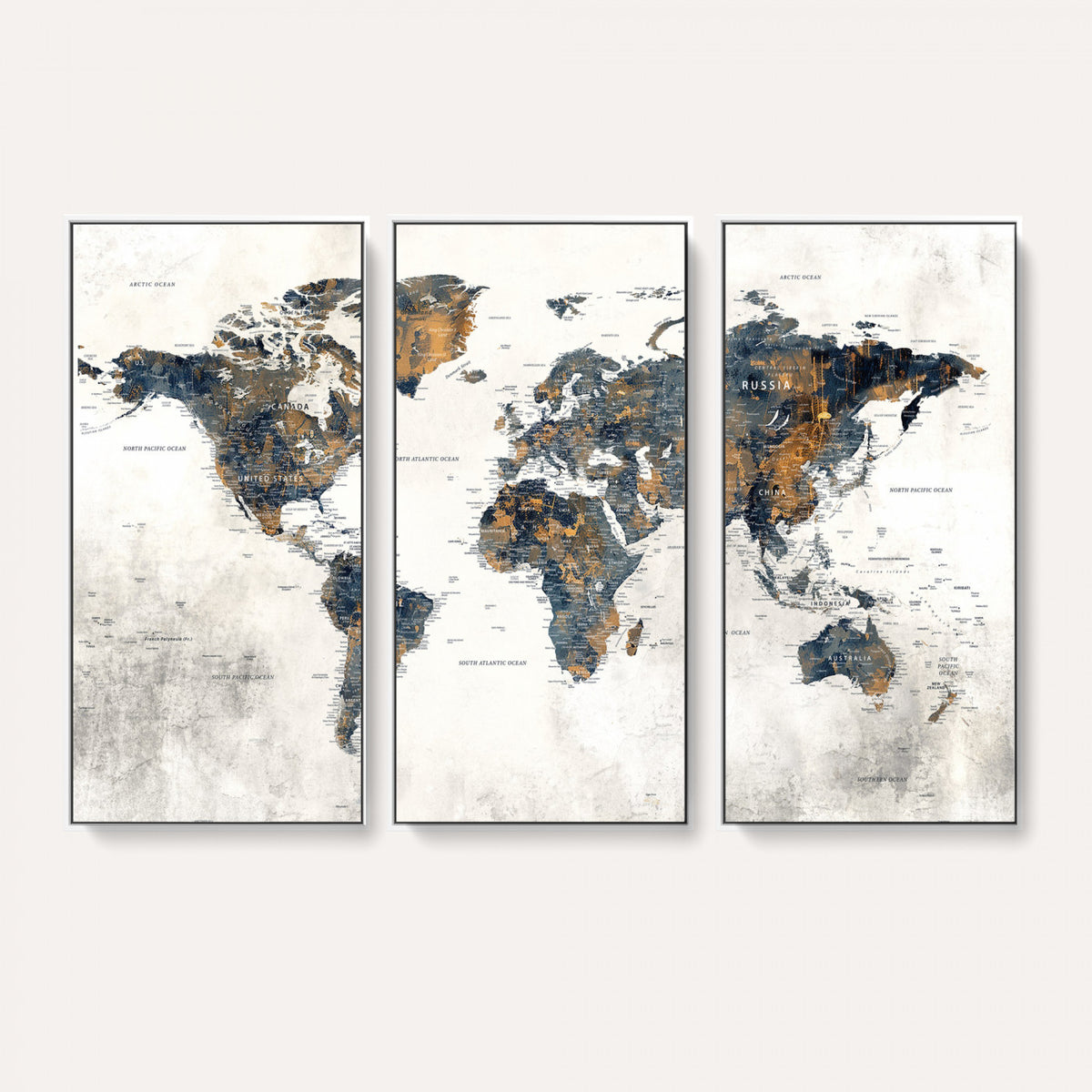 52451147-MGV-CV-36X24 - World Map Wall Art Canvas Print for Office Wall Decor