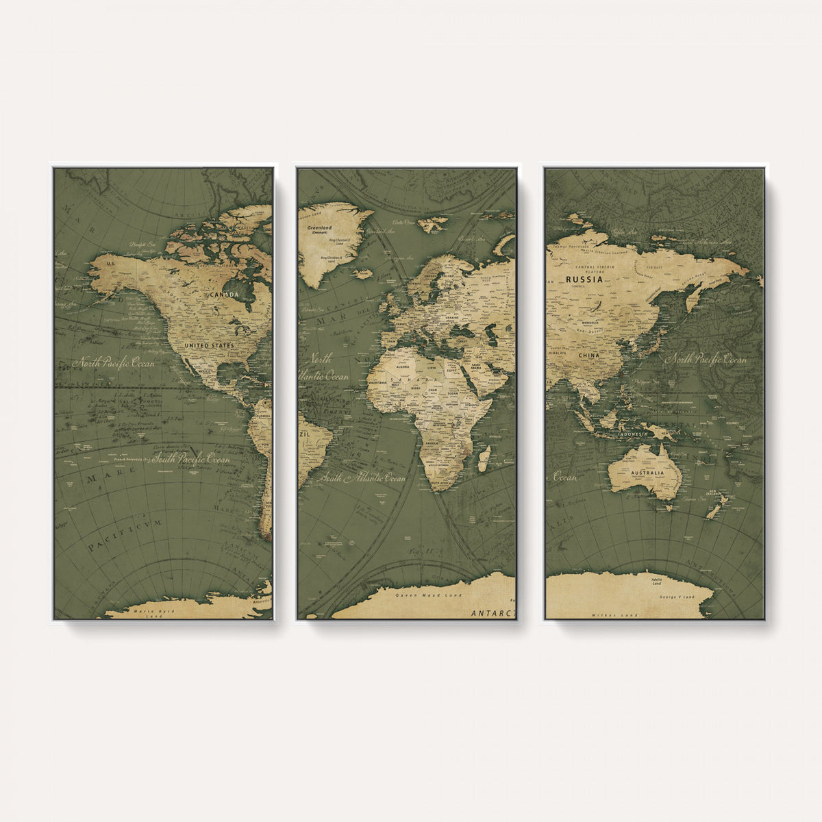 75846040-MGV-CV-36X24 - Large World Map Canvas Wall Art Print for Study Room Decor -
