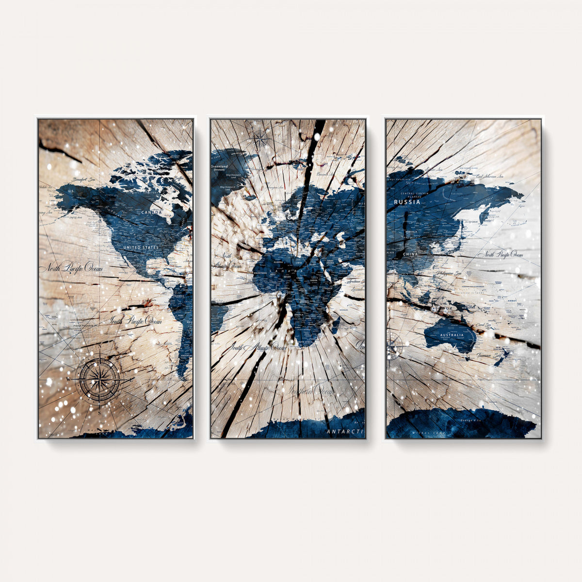19478704-MGV-CV-36X24 - World Map Wall Art Canvas Print, Modern Decorative Framed Map Artwork Prints for Living Room, Office, Bedroom Wall Decor
