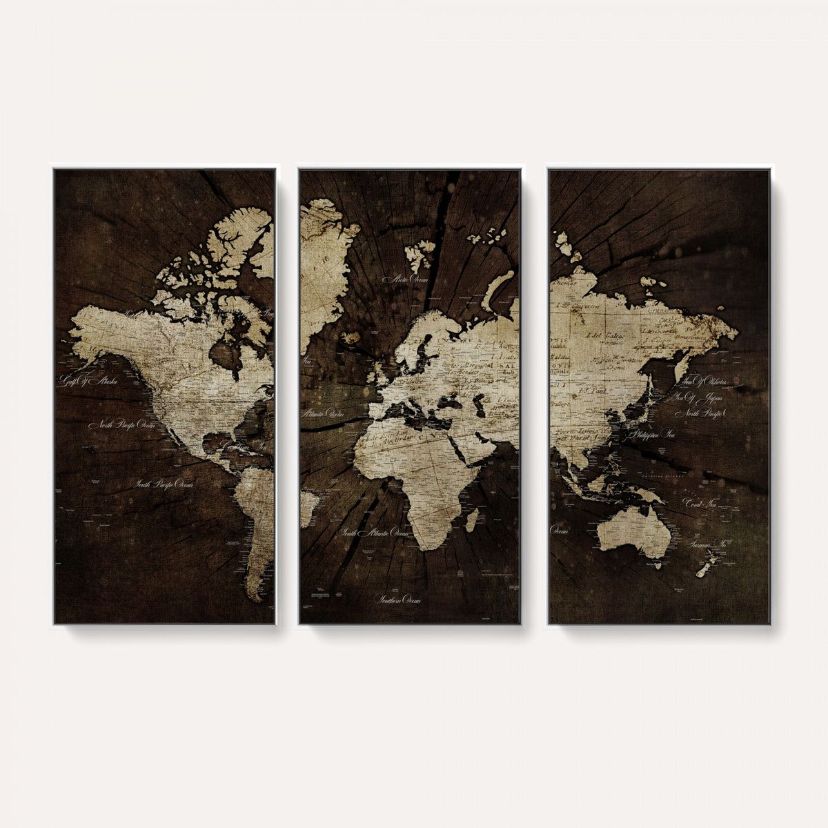 40991509-MGV-CV-36X24 - World Map Wall Art Canvas Print, Modern Decorative Framed Map Artwork Prints for Living Room, Office, Bedroom Wall Decor